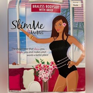 SlimMe by MeMoi • Braless Bodysuit • Nude • Size Small • NEW • NWT